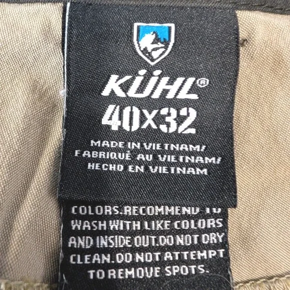 Kuhl Revolvr Pants Men 40x32 Dark Khaki Brown & Green Vintage Patina Dye 5232 - Picture 7 of 16